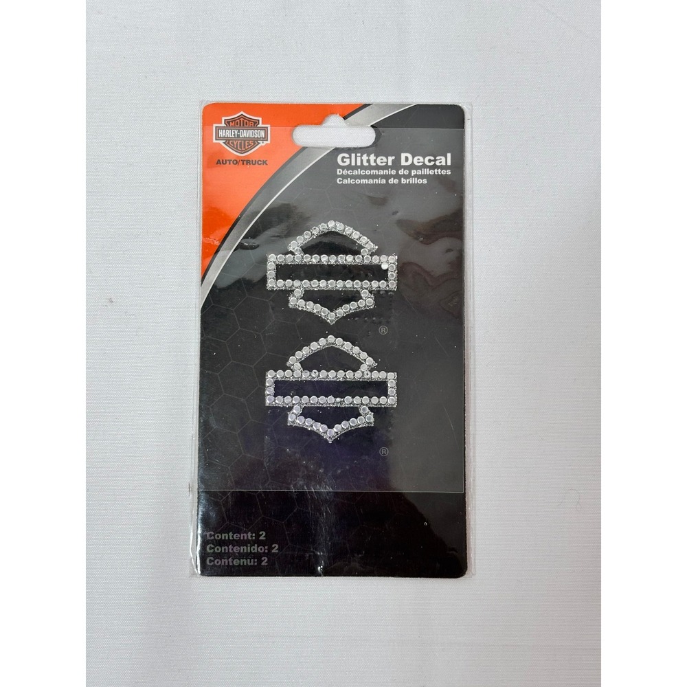 Harley-Davidson Bar & Shield Glitter Decals 2 Pack Silver Auto Truck Sticker NEW